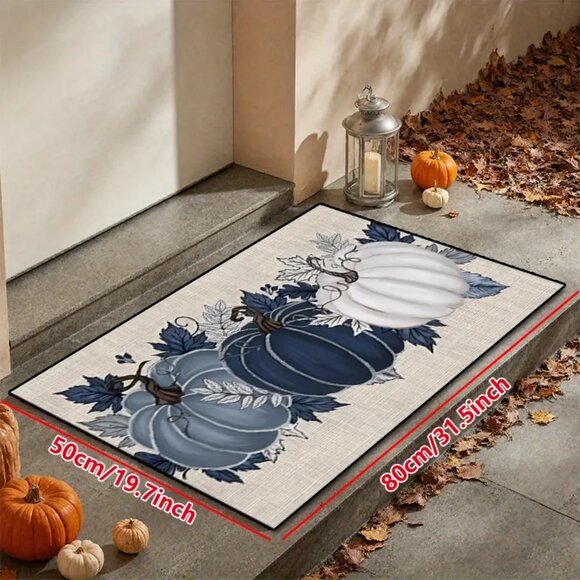 Fall Pumpkin Thanksgiving Doormat Area Rug Non - Slip Indoor Outdoor Entry Mat - Picture 1 of 4
